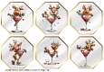 Reindeer Cocktails Octagonal Toppers
