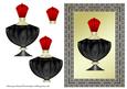 Perfume Bottle in Black Lace Frame - Blank Card