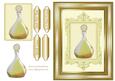 Perfume Bottle in Ivory & Gold Frame