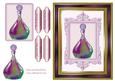 Perfume Bottle in Deep Pink & Gold Frame