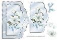 Scalloped Card Front with Blue Magnolias