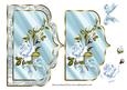Elegant Scalloped Card Front with Blue Roses