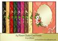 A4 Flower Cluster Card Fronts in Dark Colours