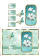 Turquoise Magnolias & Butterfly Card Front