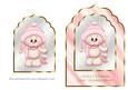 Snow Bunny Scalloped Edge Card Front - Granddaughter