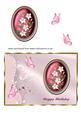 Pink Flowers in Oval Frame - Birthday
