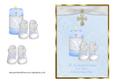 Candle & Bootees Christening Card - Godson