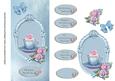 Blue Cupcake & Roses Dl Card
