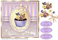 Lilac & Gold Lace Cupcake Card Front