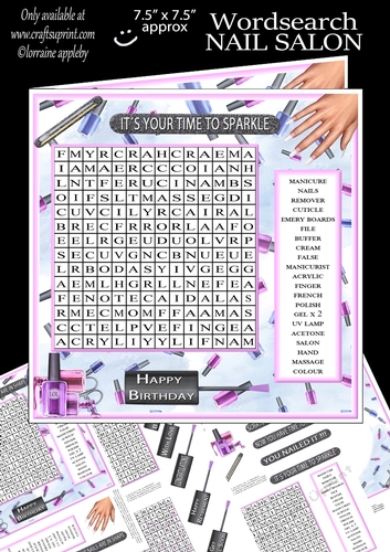 WORD SEARCH, NAIL SALON, mini kit