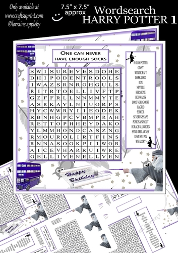 WORD SEARCH, HARRY POTTER CARD, MINI KIT 1
