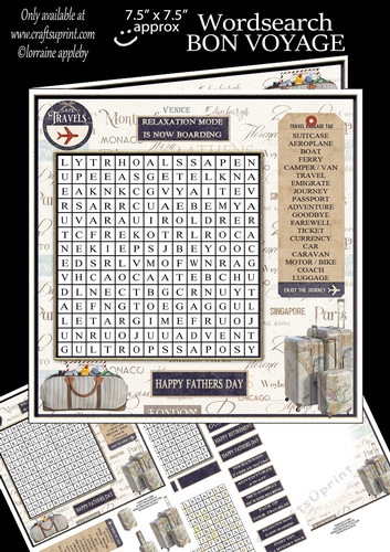 WORD SEARCH, BON VOYAGE, mini kit