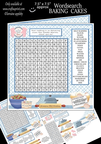 WORD SEARCH, BAKING CAKES