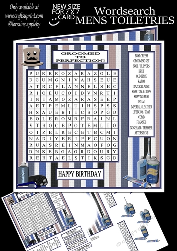 WORD SEARCH, MENS TOILETRIES 