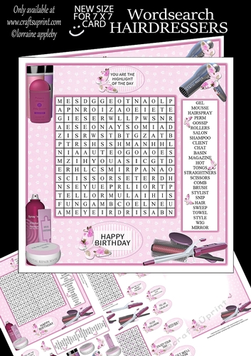 WORD SEARCH, HAIRDRESSING 