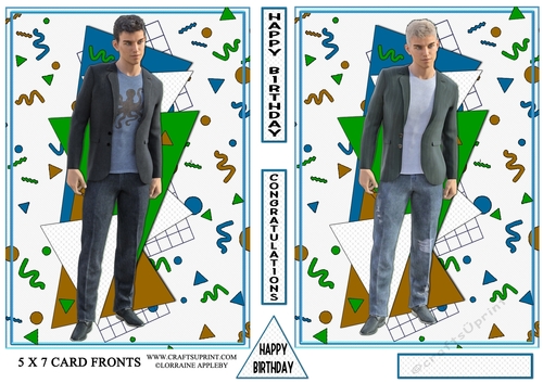 YOUNG MAN, TEEN BOY, DOUBLE CARD FRONTS 1