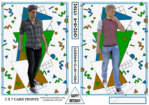 YOUNG MAN, TEEN BOY, DOUBLE CARD FRONTS 2
