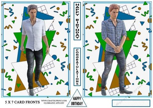 YOUNG MAN, TEEN BOY, DOUBLE CARD FRONTS 3