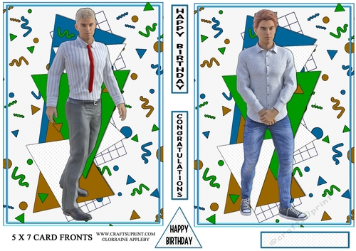 YOUNG MAN, TEEN BOY, DOUBLE CARD FRONTS 4