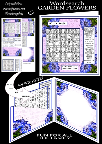 Floral Word search, Garden Flowers