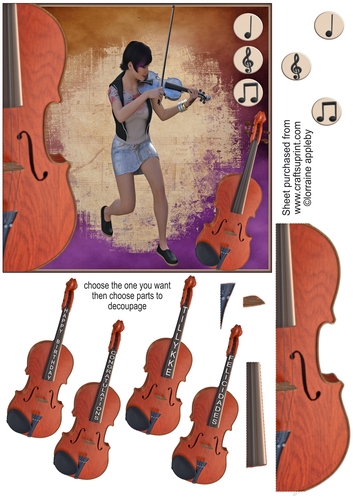 MUSIC Card, VIOLIN 1 FEMALE