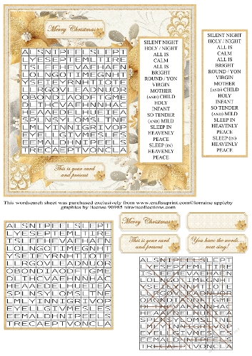 Christmas Carol Word search, Silent Night