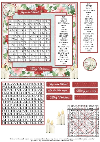 Christmas Carol Word search, Joy to the World
