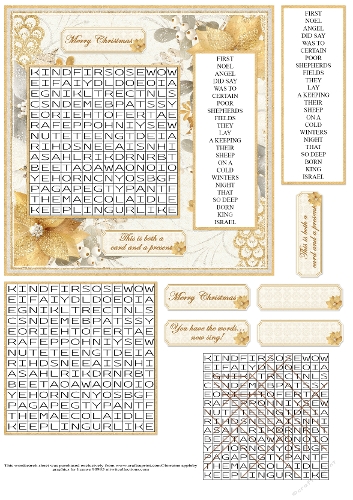 Christmas Carol Word search, The First Noel