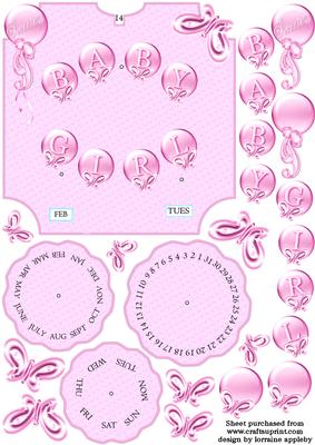Baby Girl Birth Date Calendar