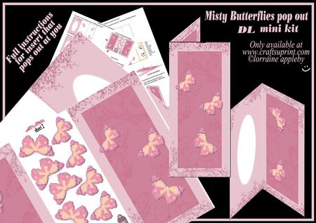 Misty Butterflies Pop Up Dl Mini Kit