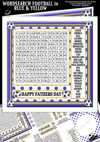 WORDSEARCH FOOTBALL BLUE & YELLOW