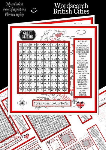 Wordsearch British Cities
