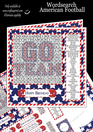 Wordsearch American Football