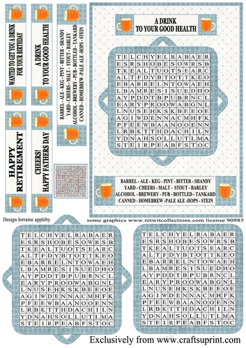WORD SEARCH, BEER, 5 x 7
