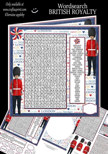 WORD SEARCH, BRITISH, ROYALTY