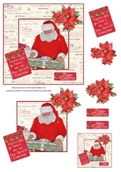 Christmas Card, Santa Writing on Presents