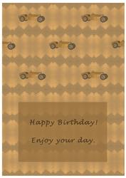 Golden Classic Car Birthday Insert