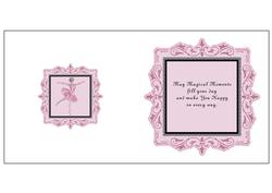 Ballerina in Pink Birthday Insert