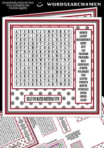 Puzzle 1 Wordsearch Mens Clothes
