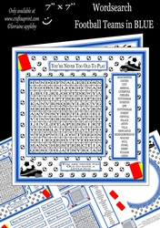 Word Search Football Teams in Blue