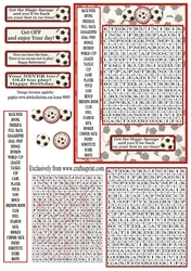 WORD SEARCH, FOOTBALL, RED , 5 x 7