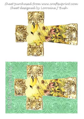 Ornate Cross on Green Silk Quick Card Front