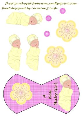 A New Baby Girl Wobble Card