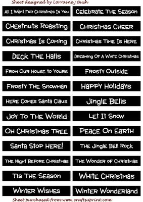 Xmas Sentiments Black and White