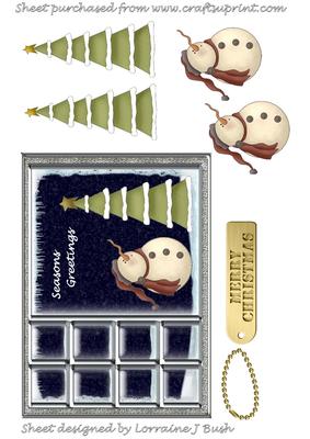 Christmas Window and Snowman Cardfront
