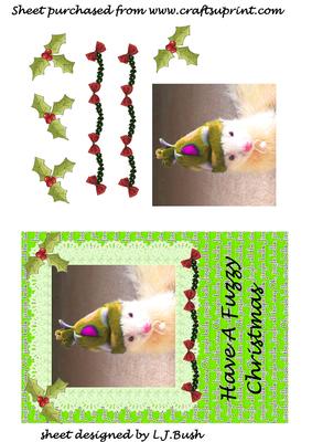Have a Fuzzy Xmas Ferret Card Front