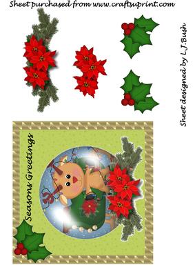 Reindeer Snowglobe Quick Cardfront