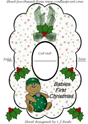 Babis First Xmas Bib Shaped Card