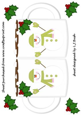 Jolly Snowman Mug Shaped Card