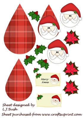 Santa Teardrop Layer Toppers